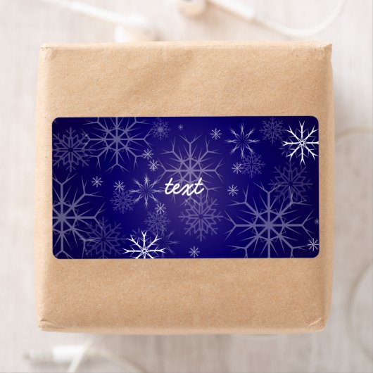 PixDezines Sneeuwvlokken Wit + Blauw Etiket (Insitu)