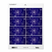 PixDezines Sneeuwvlokken Wit + Blauw Etiket (Full Sheet)