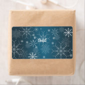 PixDezines Sneeuwvlokken Wit + Blauwgroen Etiket (Insitu)