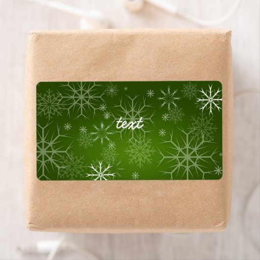 PixDezines Sneeuwvlokken Wit + Groen Etiket (Insitu)