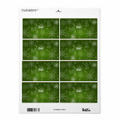 PixDezines Sneeuwvlokken Wit + Groen Etiket (Full Sheet)