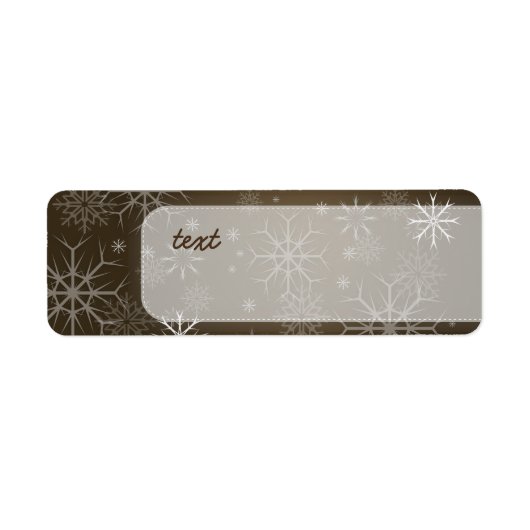 PixDezines Sneeuwvlokken Wit + Mocha Etiket (Voorkant)