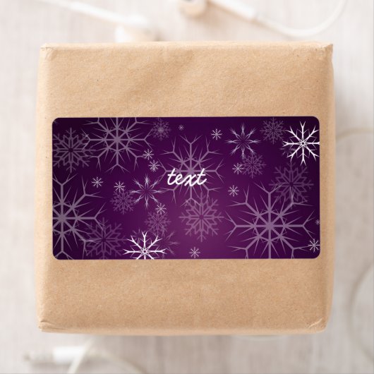 PixDezines Sneeuwvlokken Wit + paarse Etiket (Insitu)