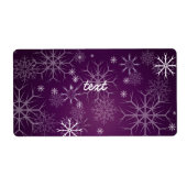PixDezines Sneeuwvlokken Wit + paarse Etiket (Voorkant)