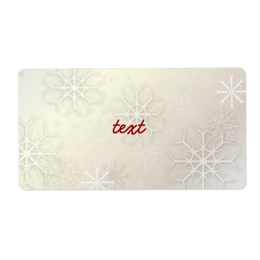 PixDezines Sneeuwvlokken Wit + Parel Etiket (Voorkant)