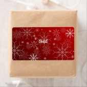 PixDezines Sneeuwvlokken Wit + Rood Etiket (Insitu)