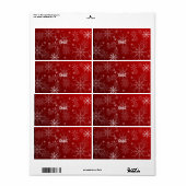 PixDezines Sneeuwvlokken Wit + Rood Etiket (Full Sheet)
