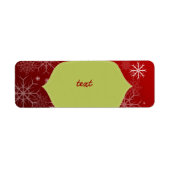 PixDezines Sneeuwvlokken Wit + Rood Etiket (Voorkant)