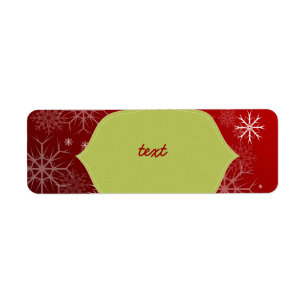 PixDezines Sneeuwvlokken Wit + Rood Etiket