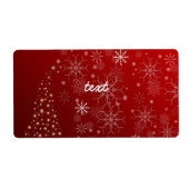 PixDezines Sneeuwvlokken Wit + Rood Etiket (Voorkant)
