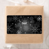 PixDezines Sneeuwvlokken Wit + Zwart Etiket (Insitu)