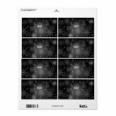 PixDezines Sneeuwvlokken Wit + Zwart Etiket (Full Sheet)