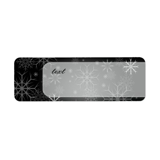 PixDezines Sneeuwvlokken Wit + Zwart Etiket (Voorkant)