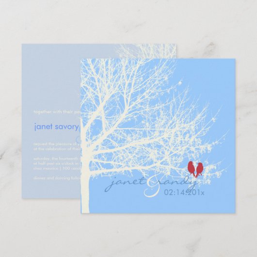 PixDezines Sneeuwvogels | Herfst + winteruitnodigi Kaart (Voorkant / Achterkant)