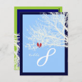 PixDezines sneeuwvogels tafelkaarten Briefkaart (Voorkant / Achterkant)