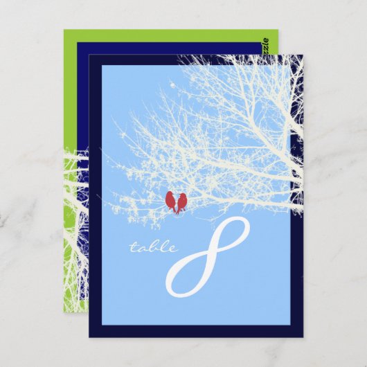 PixDezines sneeuwvogels tafelkaarten Briefkaart (Voorkant / Achterkant)