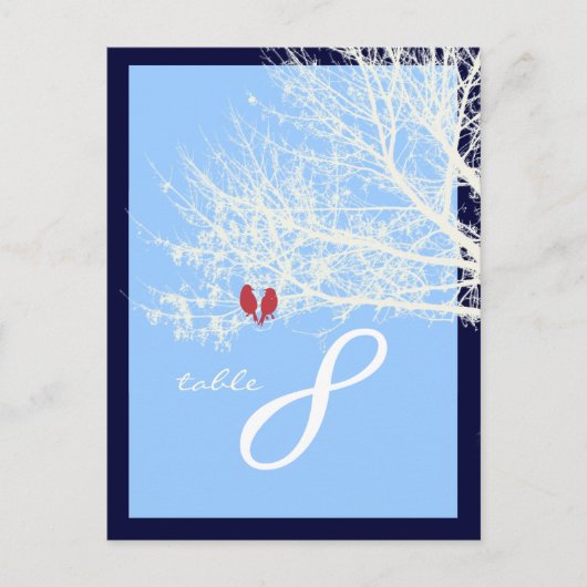 PixDezines sneeuwvogels tafelkaarten Briefkaart (Voorkant)