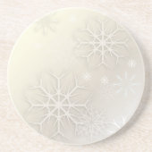 PixDezines Snowflake, Aangepaste achtergrond Zandsteen Onderzetter (Voorkant)