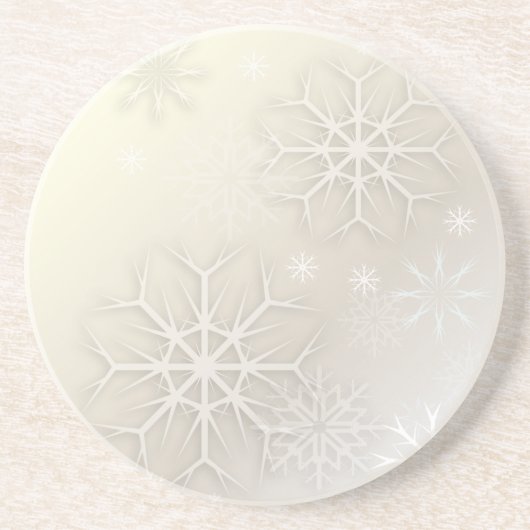 PixDezines Snowflake, Aangepaste achtergrond Zandsteen Onderzetter (Voorkant)