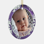 PixDezines Snowflakes Baby's Eerste Kerstmis Keramisch Ornament (Rechts)
