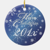 PixDezines Snowflakes het Malplaatje van de Foto W Keramisch Ornament (Achterkant)