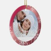 PixDezines Snowflakes het Malplaatje van de Foto W Keramisch Ornament (Rechts)