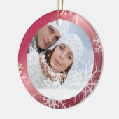 PixDezines Snowflakes het Malplaatje van de Foto W Keramisch Ornament (Links)