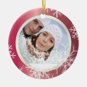 PixDezines Snowflakes het Malplaatje van de Foto W Keramisch Ornament