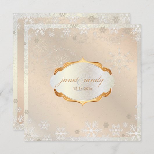 PixDezines Snowflakes, roze champagne op ijs Kaart (Voorkant / Achterkant)