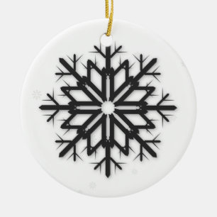 PixDezines Snowflakes White + Black Keramisch Ornament
