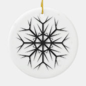 PixDezines Snowflakes White + Black Keramisch Ornament (Achterkant)