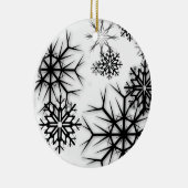 PixDezines Snowflakes White + Black Keramisch Ornament (Rechts)