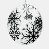 PixDezines Snowflakes White + Black Keramisch Ornament (Links)