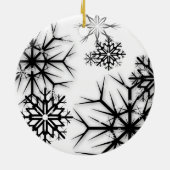 PixDezines Snowflakes White + Black Keramisch Ornament (Achterkant)