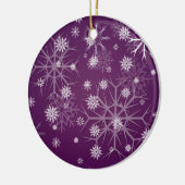 PixDezines Snowflakes White + Plum Keramisch Ornament (Links)