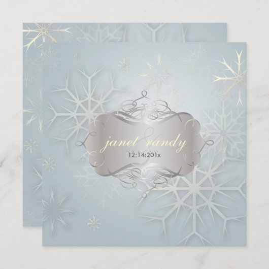 PixDezines SNOWFLAKES/WINTER WEDDING Kaart (Voorkant / Achterkant)