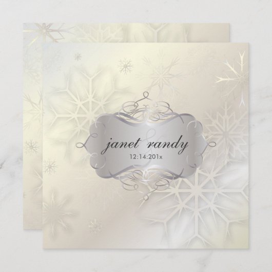 PixDezines SNOWFLAKES / WINTER WEDDING Kaart (Voorkant / Achterkant)