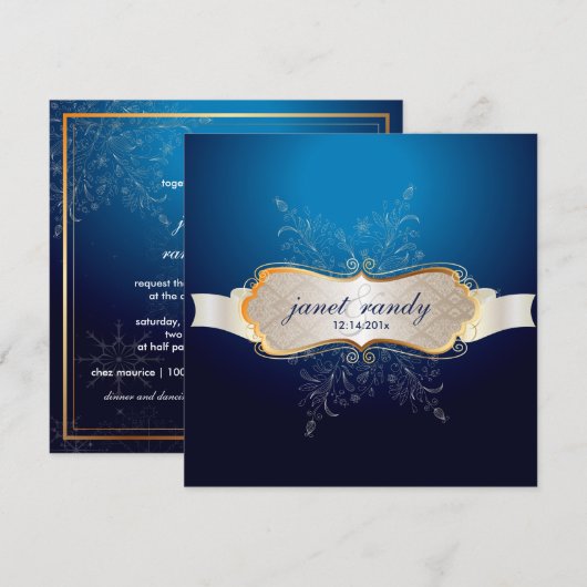 PixDezines Snowflakes, Winterevenementen Kaart (Voorkant / Achterkant)