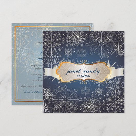 PixDezines Snowflakes, Winterevenementen Kaart (Voorkant / Achterkant)