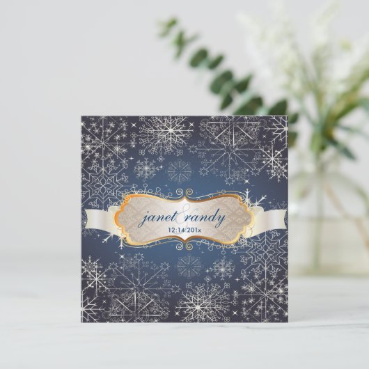 PixDezines Snowflakes, Winterevenementen Kaart (Staand voorkant)