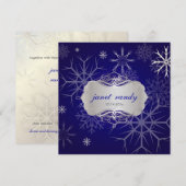 PixDezines SNOWFLAKS/WINTER WEDDING/DIY INDIGO Kaart (Voorkant / Achterkant)