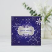 PixDezines SNOWFLAKS/WINTER WEDDING/DIY INDIGO Kaart (Staand voorkant)