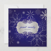 PixDezines SNOWFLAKS/WINTER WEDDING/DIY INDIGO Kaart (Voorkant)