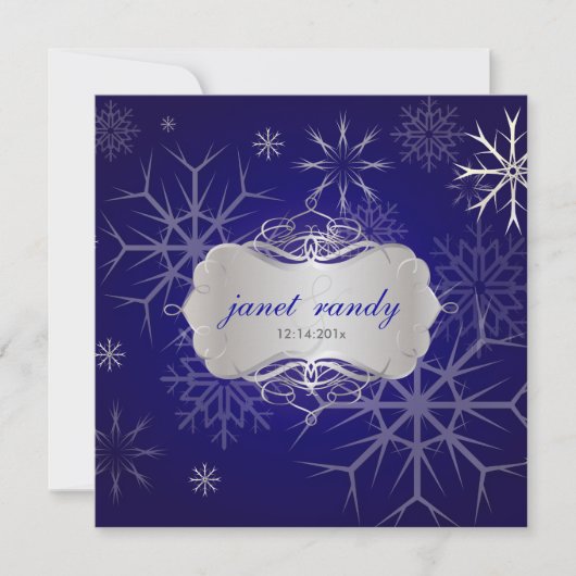 PixDezines SNOWFLAKS/WINTER WEDDING/DIY INDIGO Kaart (Voorkant)