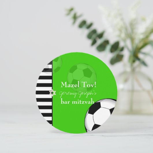 PixDezines soccer bar mitzvah/DIY kleur Kaart (Staand voorkant)