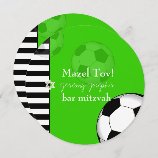PixDezines soccer bar mitzvah/DIY kleur Kaart (Voorkant / Achterkant)