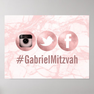 PixDezines Social Media Hashtag, Feestposter Poster