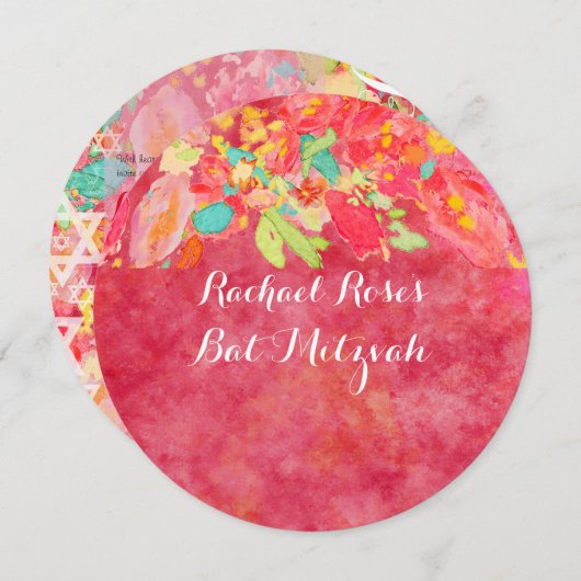 PixDezines sophie's garden/Bat Mitswa Kaart (Voorkant / Achterkant)
