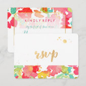 PixDezines sophie's garden/floral/rsvp RSVP Kaartje (Voorkant / Achterkant)