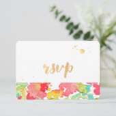 PixDezines sophie's garden/floral/rsvp RSVP Kaartje (Staand voorkant)